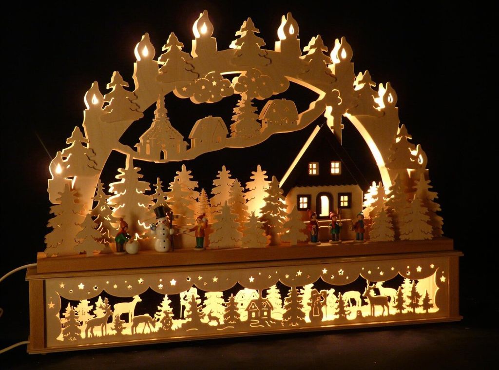 Original Erzgebirgischer Marken Schwibbogen Lichterbogen 70 x 53 cmK70-4_91