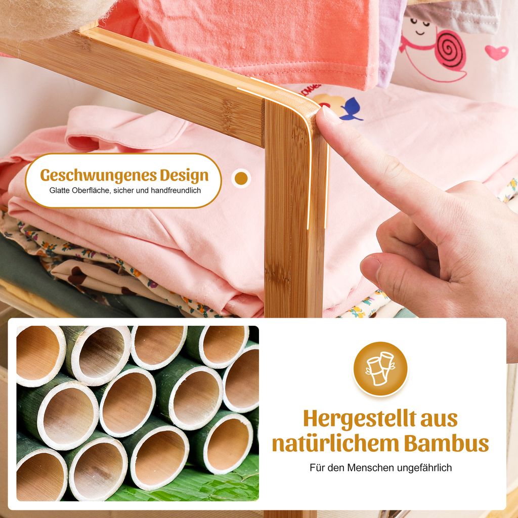 Yorbay Kleiderständer für Kinder aus Bambus für Produktbild 8