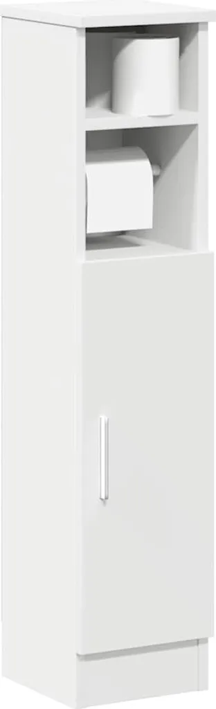 Maison Exclusive - Mobile da bagno con portarotolo Bianco 20,5x22x90 cm
