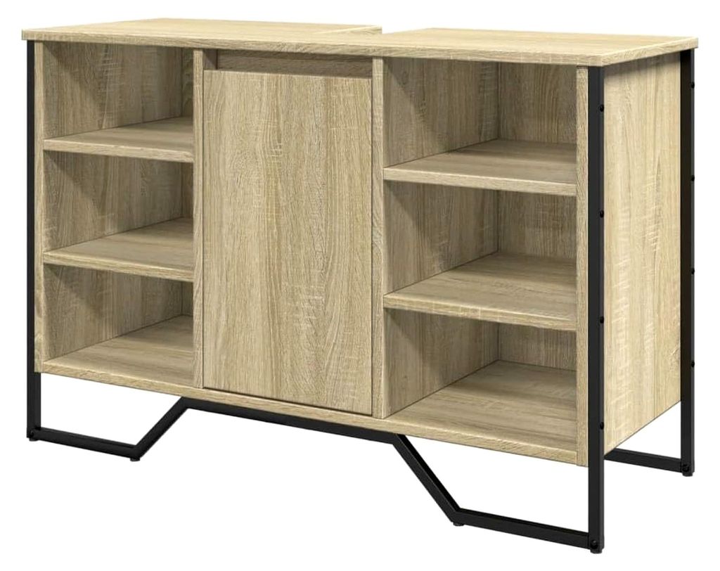 Waschbeckenunterschrank für das Badezimmer, Badschrank mit Stauraum, Badezimmerschrank aus Sonoma-Eiche Holzwerkstoff