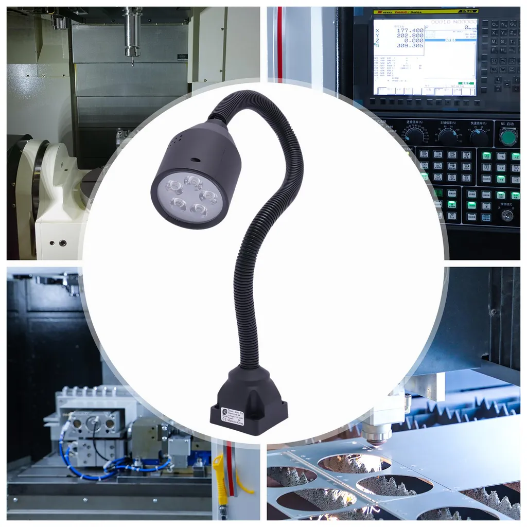 Éclairage LED pour machine CNC 5W Lampe d'atelier noire orientable - 3