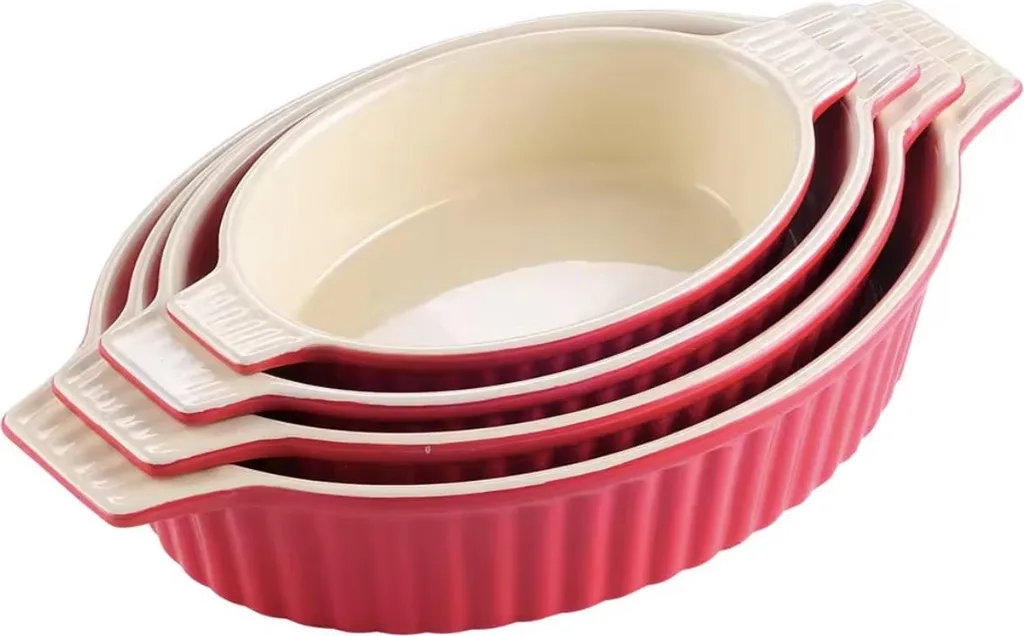 Dynastic Ceramica Rossa: Set 4 Pezzi per Lasagne e Casseruole