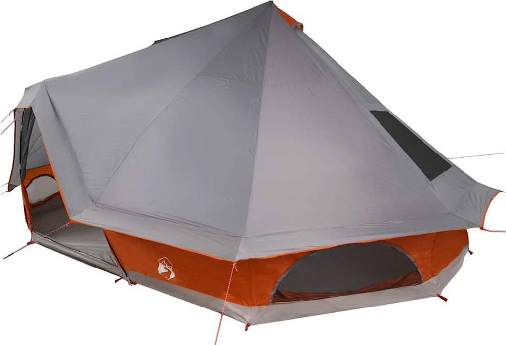 vidaXL Tipi Zelt mit Dach Grau und Orange 680 x 430 x 270 cm Taft
