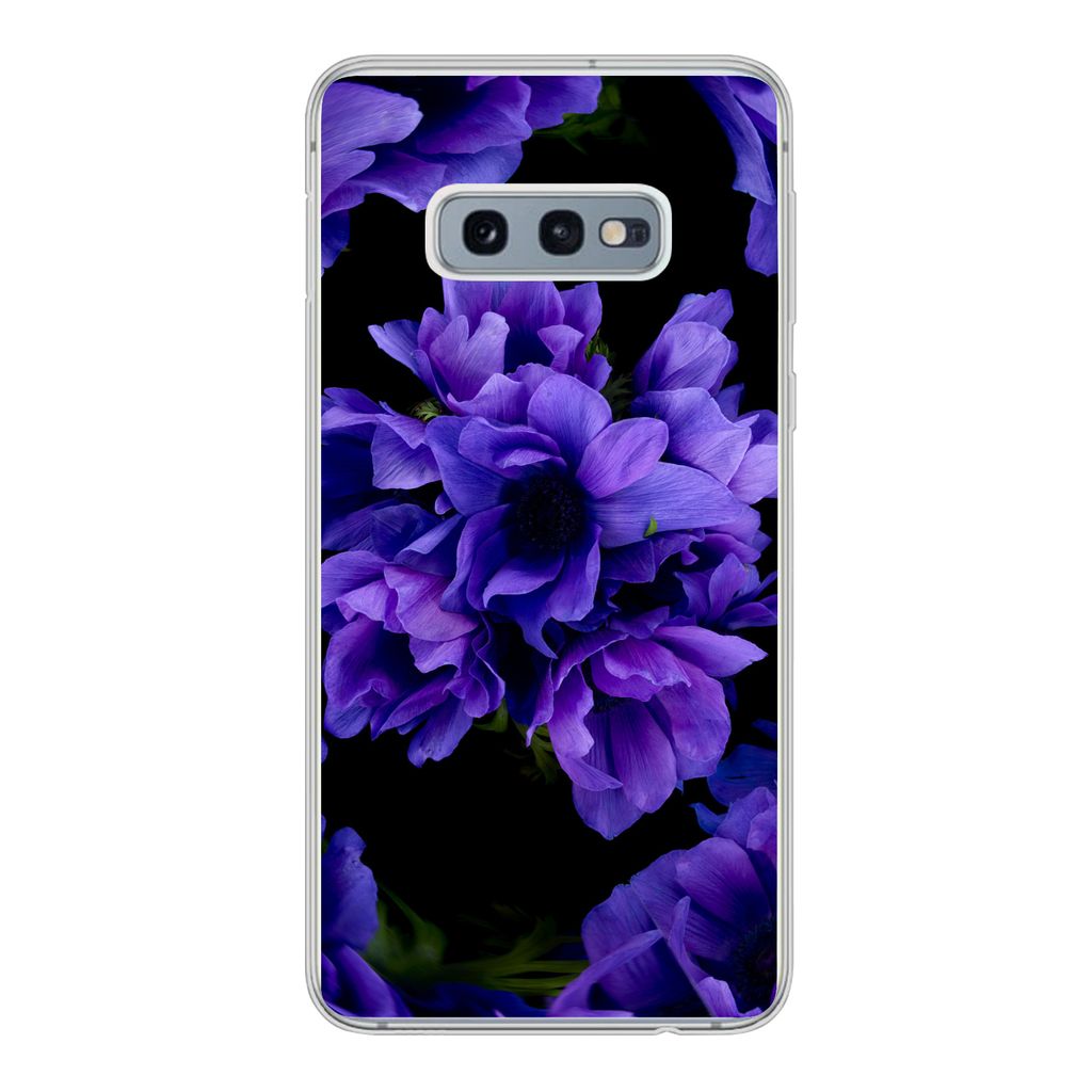 MuchoWow Handyhülle Schutzhülle Hülle für Samsung Galaxy S10e Muster - Blumen - Lila Silikon Softcase Handy Hülle - Handy