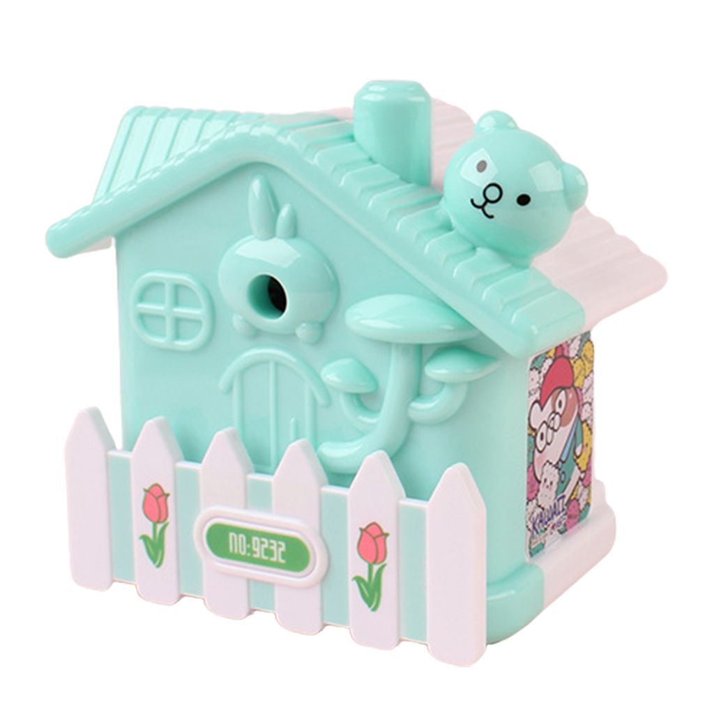 Bleistift Carler Cartoon House Design Bleistift Spitzer Mini glatte Oberfläche Bleistift Schärfer Untersuchung Zubehör-Grün