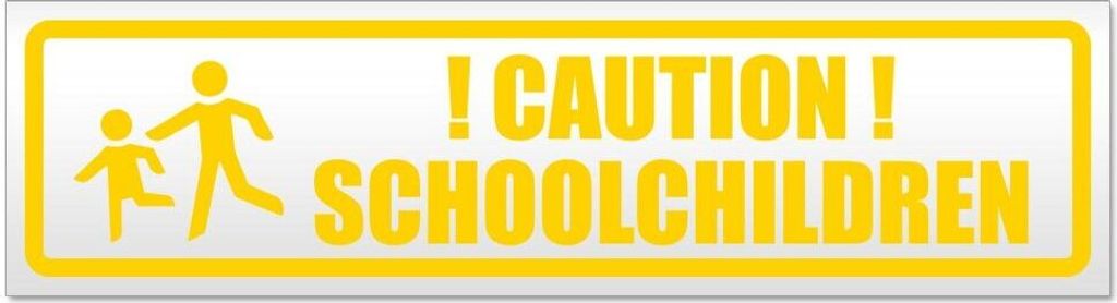 Kiwistar Caution schoolchildren Magnetschild Schild magnetisch - 45cm Gelb - Magnetfolie für Auto PKW Kfz