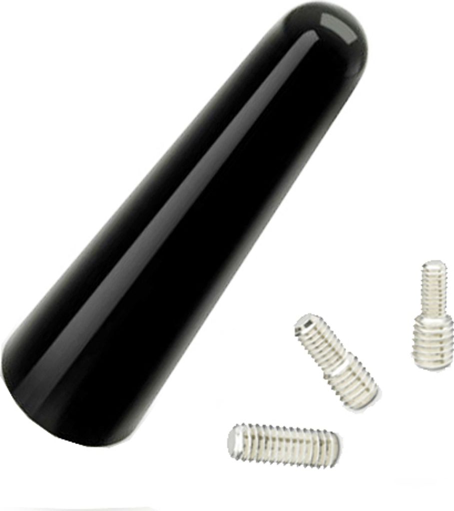 Audioproject A205 - Autoradio Autoantenne kurz 5 cm - Alu kompatibel für VW Golf Polo up Ford Fiesta Opel Mini FIAT Smart AM FM schwarz glänzend