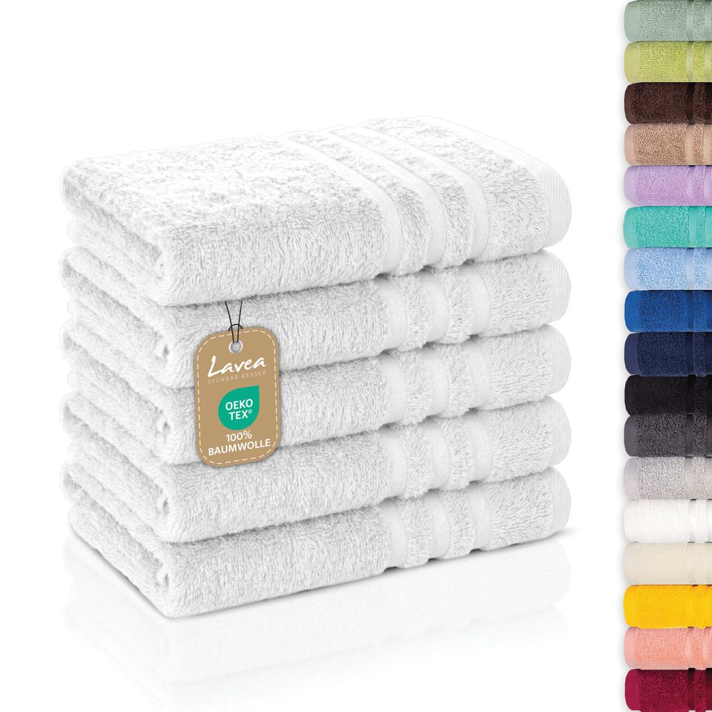 Lavea® 5er Set Gästehandtücher 30x50 cm, Weiche & Produktbild 
