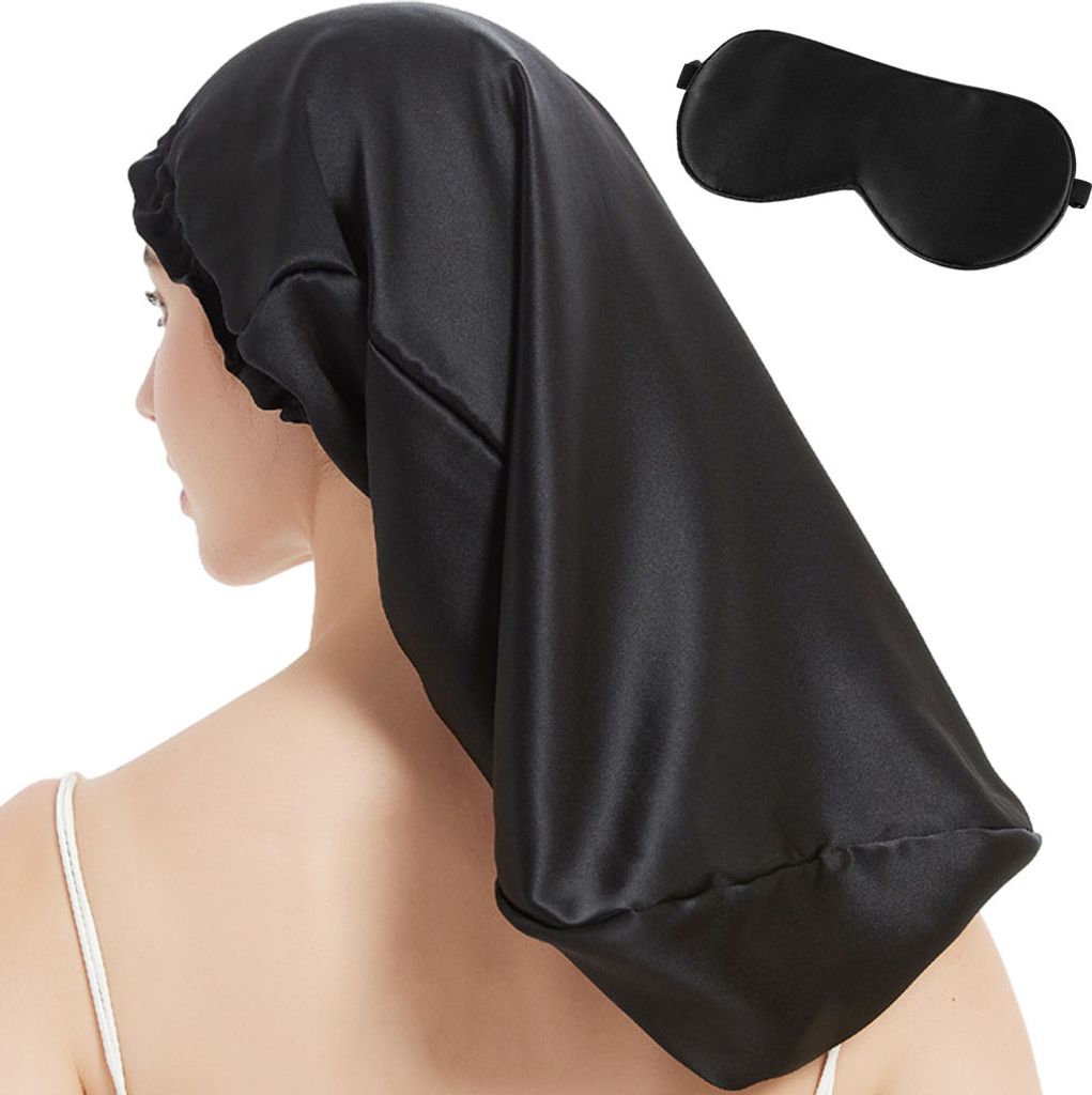Hodvábna čiapka 100 % hodvábna čiapka na spanie s maskou na Obrázok produktu 