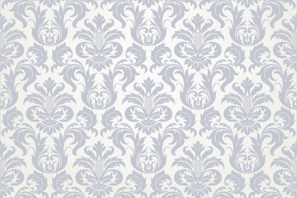 Wallario Poster - Königliche Schnörkelei in weiß und blaugrau, Kunstdruck Größe: 100 x 150 cm