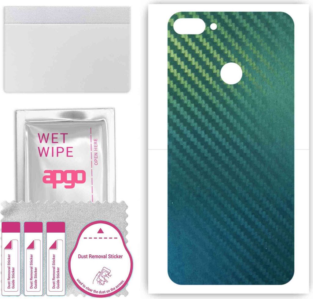 apgo Rückseite Schutzfolie, Skin, kompatibel mit Honor 9i 9N, Hinten Displayschutzfolie aus Vinylfolie, kratzfest, einfache Montage - Kohlenstoff-...