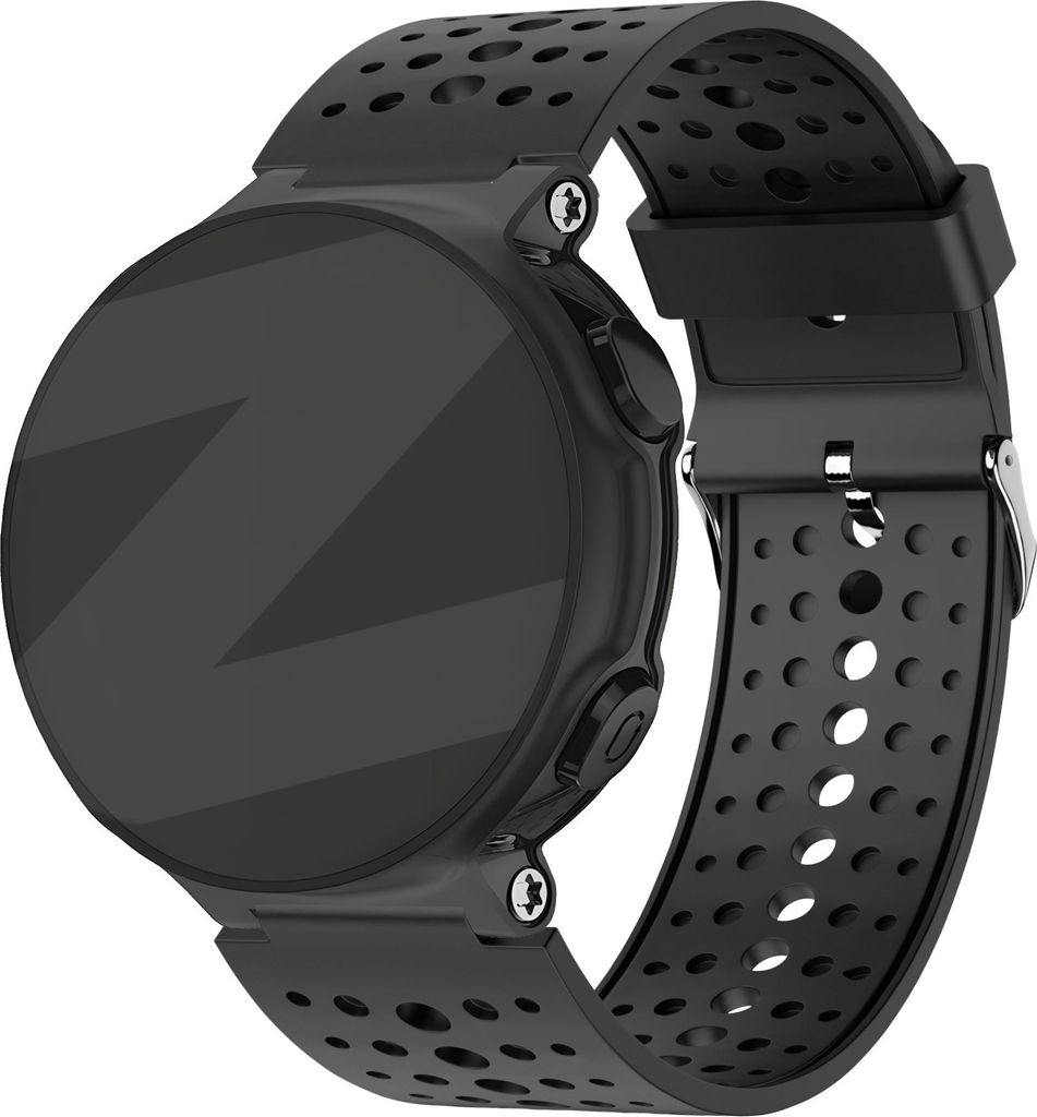 Bandz Silikonarmband 'Classic' passend für Garmin Forerunner 235 / 735 - Hochwertiges Silikon-Smartwatch-Armband - Schwarzes Silikonarmband