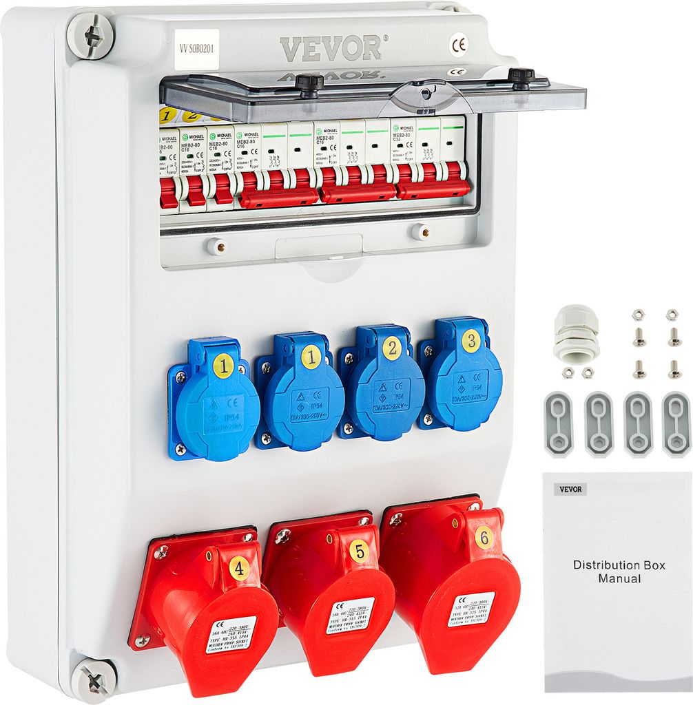 Nástenné rozvádzače VEVOR Rozvádzače 230V/400V Rozvádzače Obrázok produktu 
