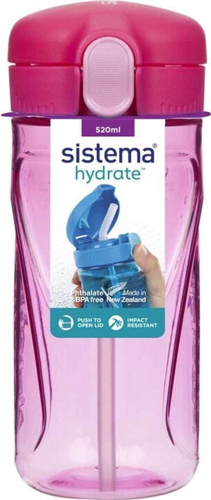 Butelka Sistema® Hydrate™ Quick Flip Top ze słomką 520 ml, Zdjęcie produktu 