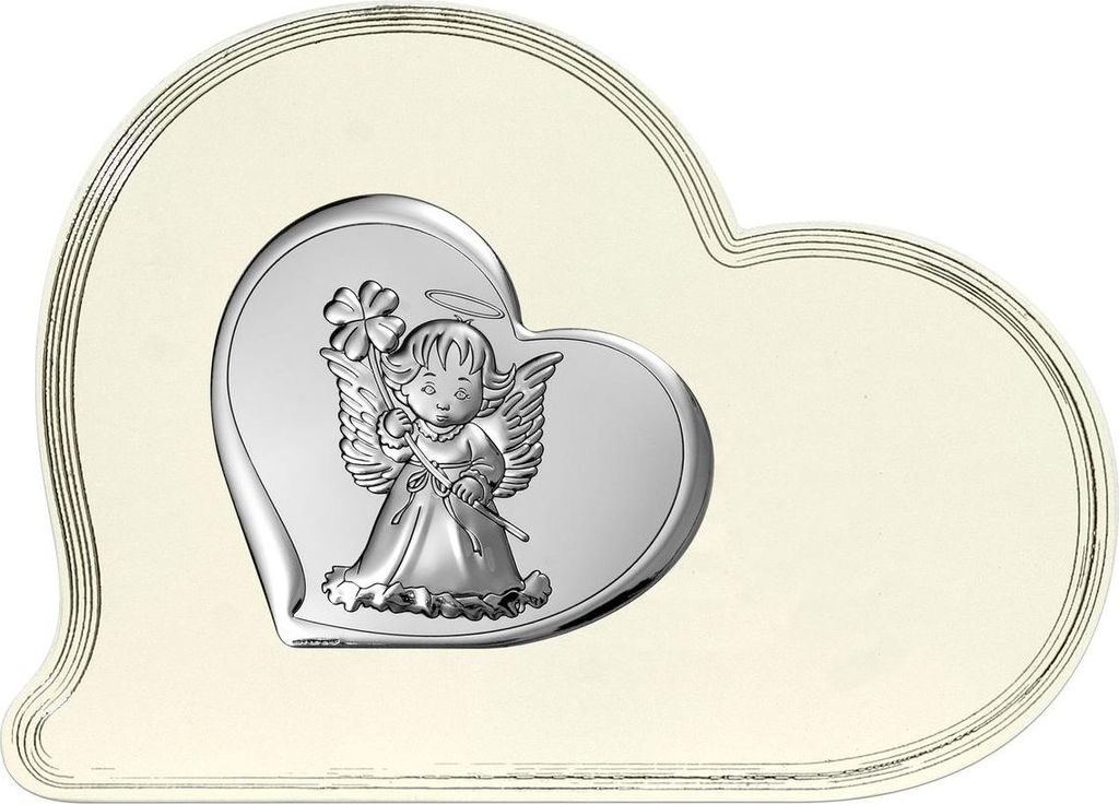 Schutzengel Silber Modernes Bild über dem Bett mit Gravur 16x12 | Größe: 16,1x12 cm | SKU: BC6630F/1
