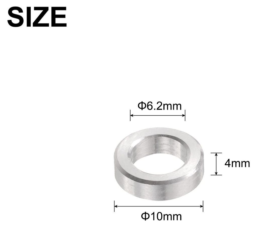12 Stš¹ck Aluminium-Abstandshalter 6,2 mm Bohrung x 10 mm Au?endurchmesser x 4 mm L?nge Schraubenbuchse Blanko-Finish Runder Metall-Distanzhš¹l...