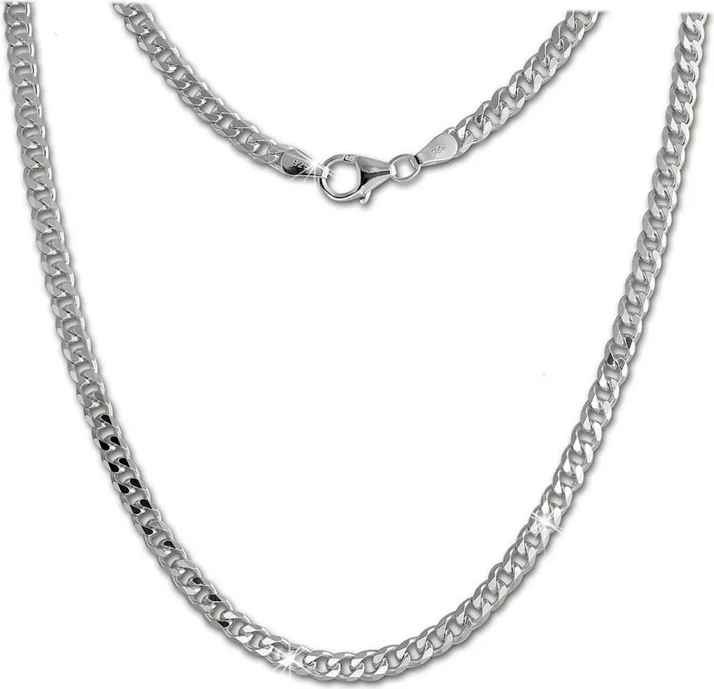 Chaîne gourmette 50cm pour femme en argent massif 925 SilberDream
