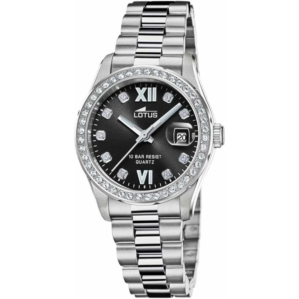Lotus Orologio Donna In Acciaio Inossidabile – Bracciale A Maglia, Vetro Minerale, Impermeabile 5 ATM, Modello 18793/1