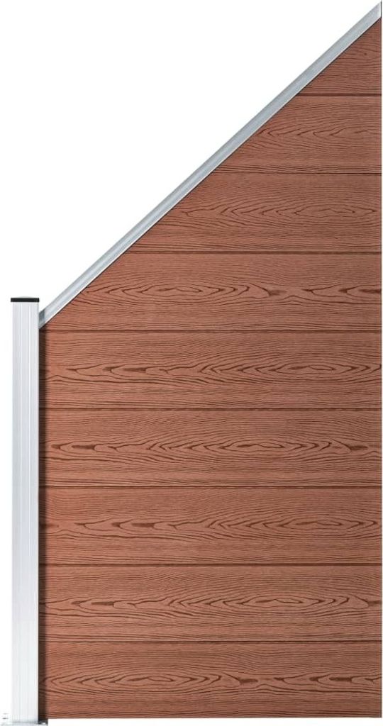 The Living Store Zaunelement WPC 95x(105-180) cm Braun