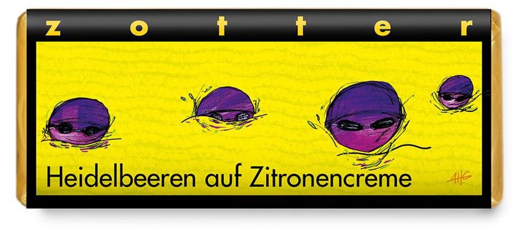 Zotter Schokolade Heidelbeeren auf Zitronencreme Bio