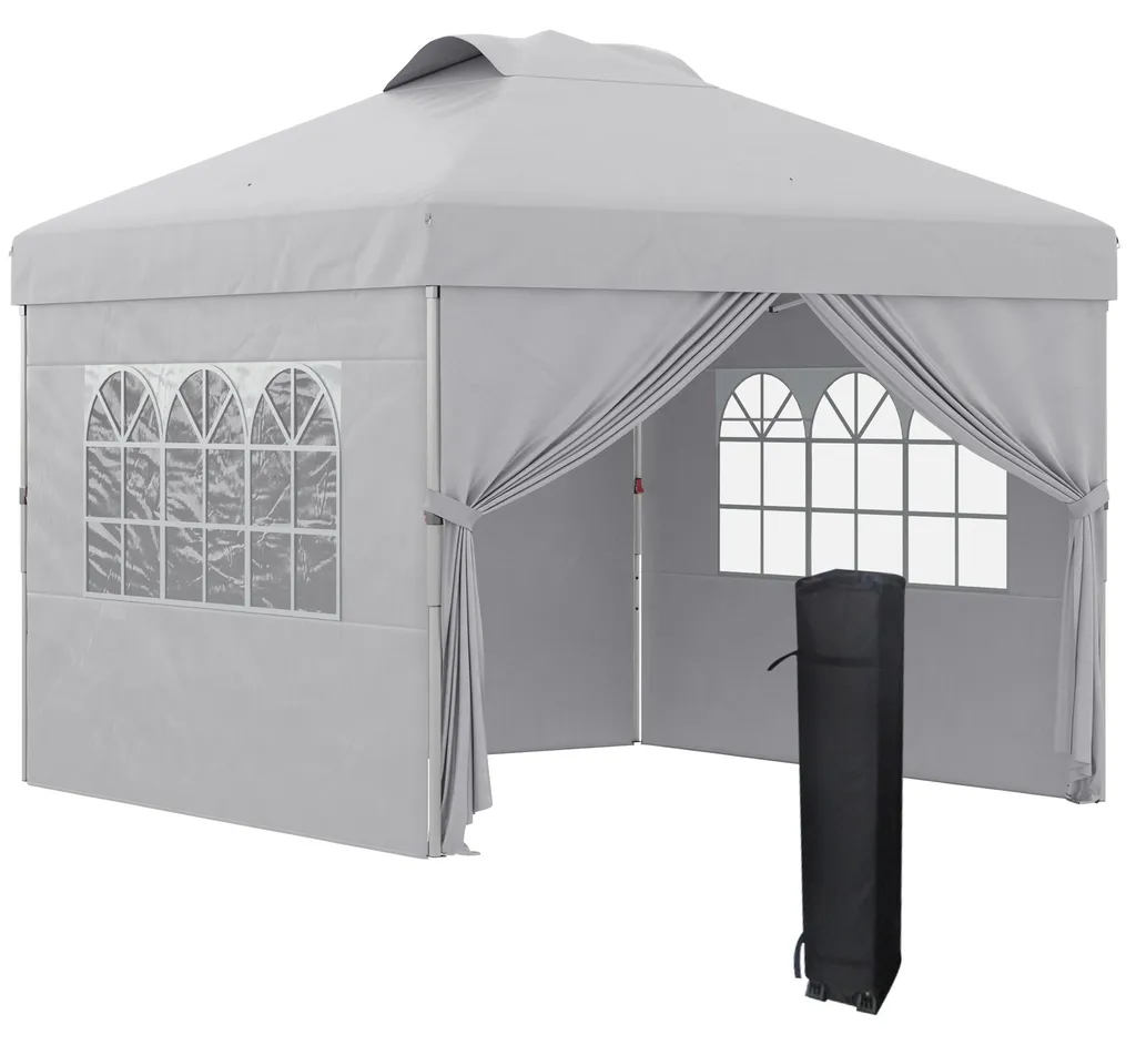 Tonnelle Anti-UV 3x3m Pliable avec Parois pour Abri Jardin Tout Temps