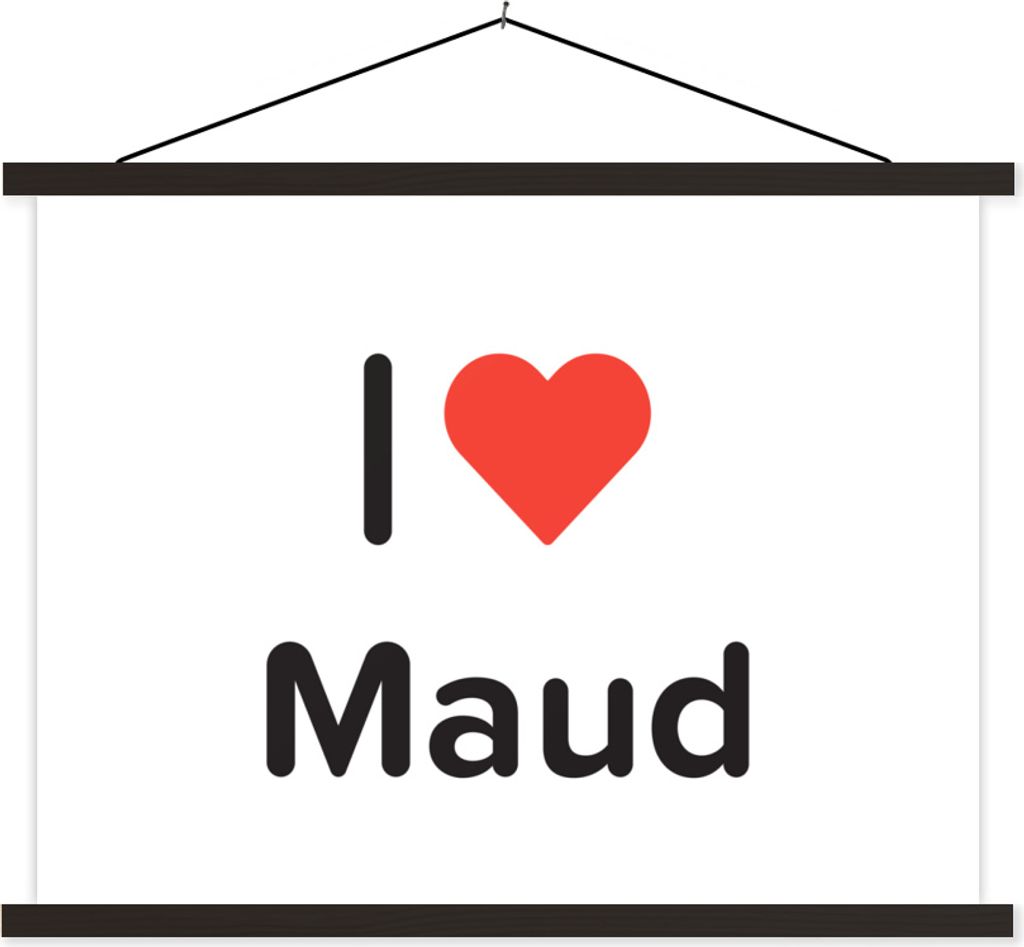 MuchoWow Textilposter Ich liebe - Maud - Mädchen 150x113 cm mit schwarzem Rahmen - Wohnzimmer