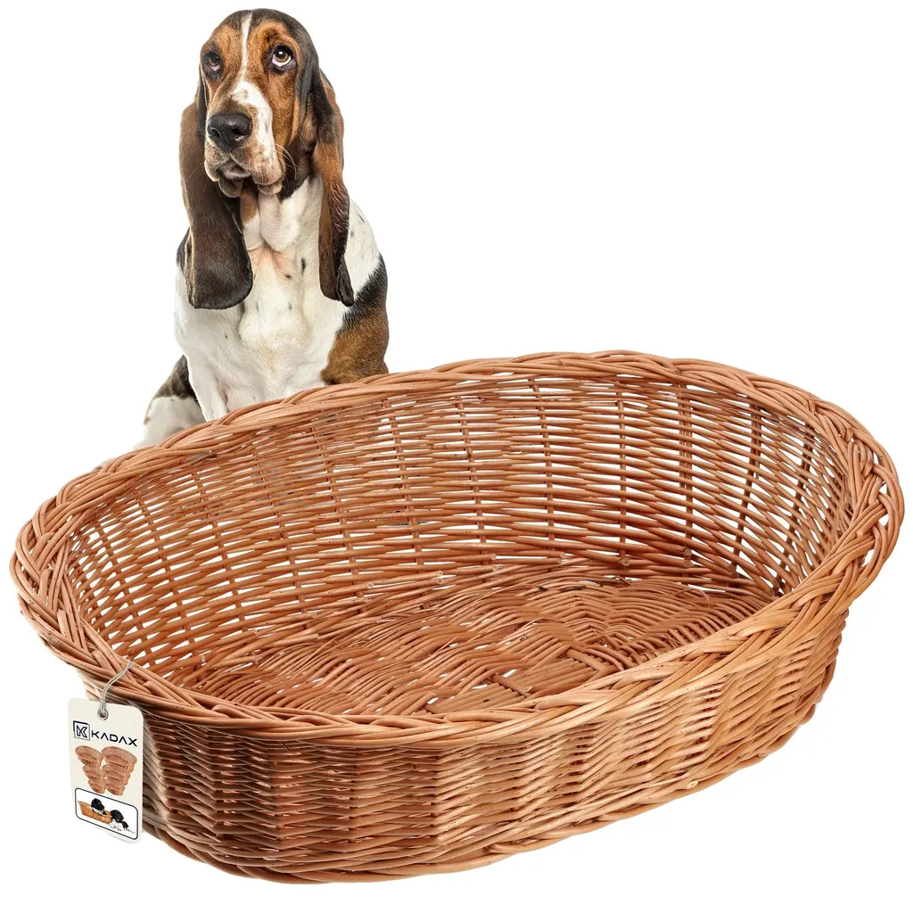 Panier Chien Osier Bleu Anti-Stress Ovale - Fini les Nuits Difficiles L