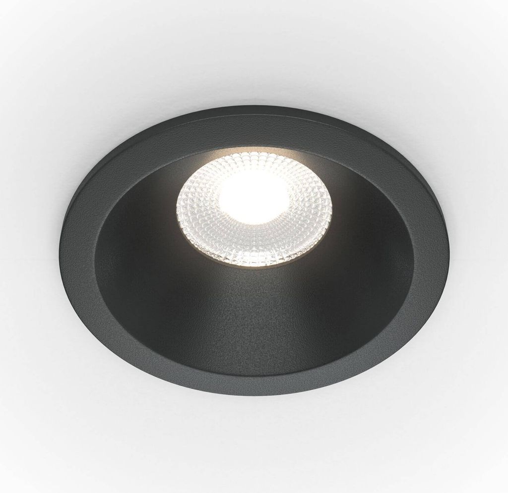 Maytoni Zoom LED Downlight, Einbauleuchte 12W dimmbar Schwarz IP65 90Ra Ø8,5mm Warmweiss
