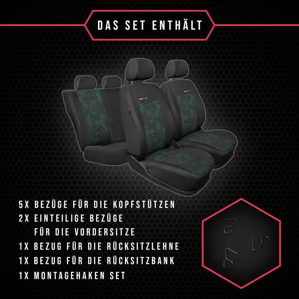 Coprisedili Auto Verdi Alfa Romeo 159 - Set Universale Premium - 9