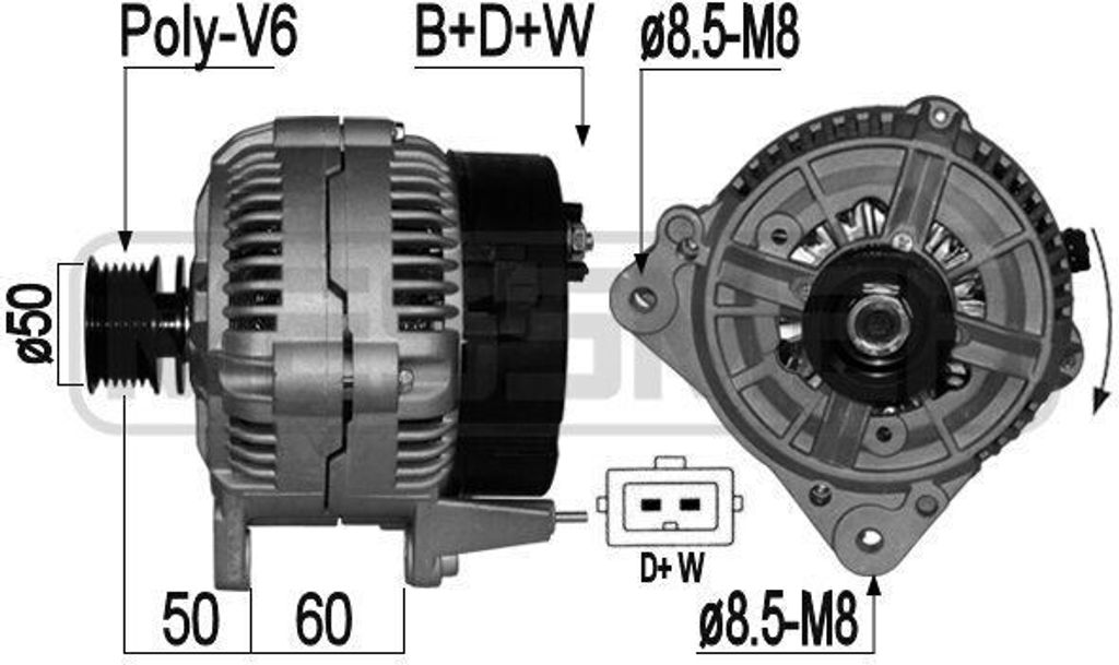 ERA 209062A - OE 95VW 10300 GA Lichtmaschine für A3 (8L), Alhambra (7V), Caddy II (9K), Corrado (53I), Golf III (1H), Golf Cabriolet (1E), Golf IV...