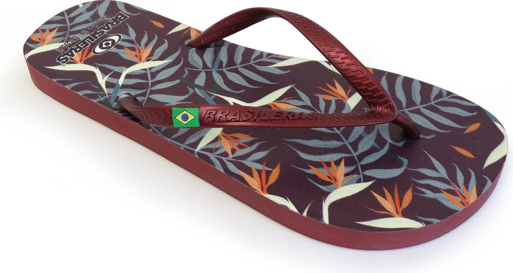 BRASILERAS Damen Zehensandalen mit rutschfester Sohle bequem schuhe strand/schwimmbad/stadt rot 34/35 EU - UBCLAPRW19