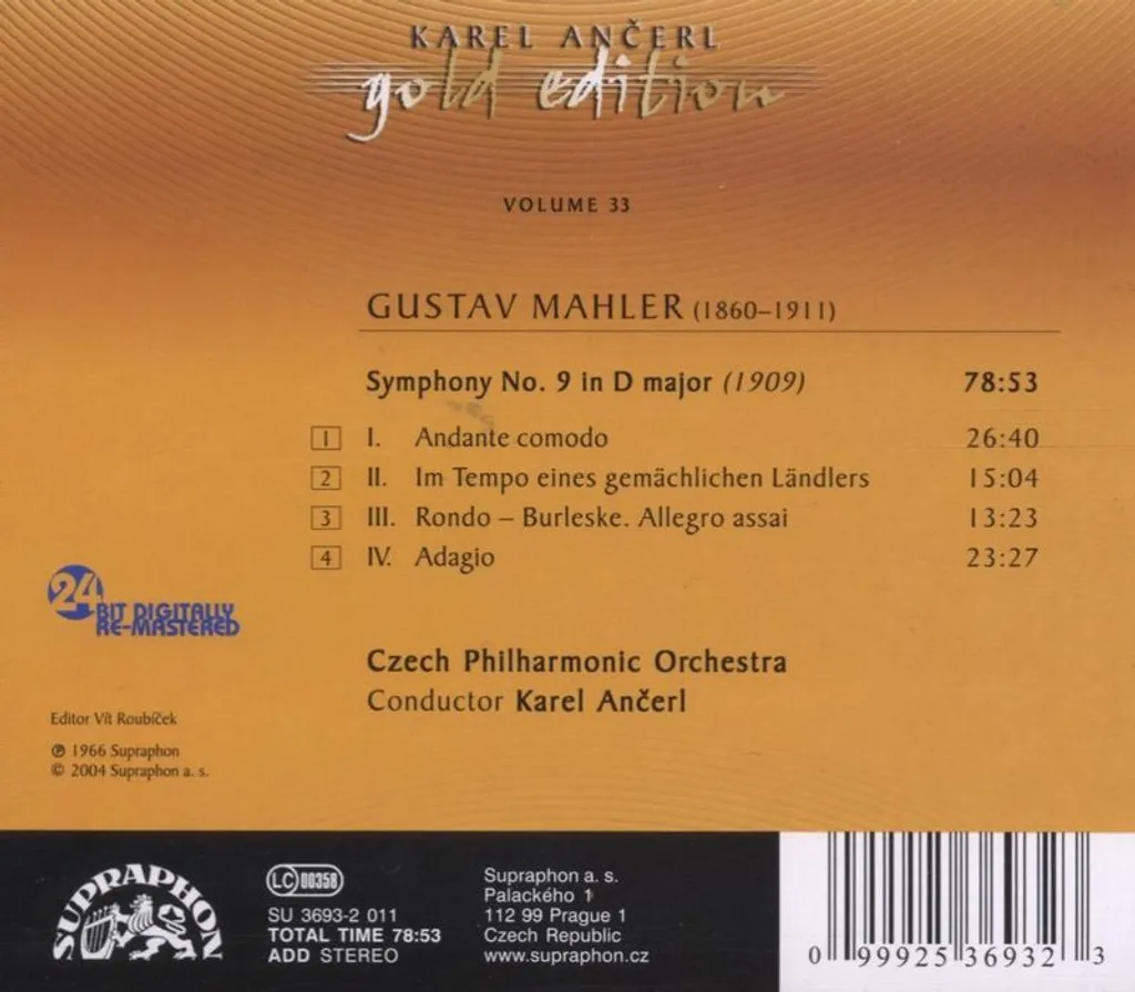 Ancerl Gold Ed.33 : Symphonies 9 de Dvorak, Coffret CD Classique Premium