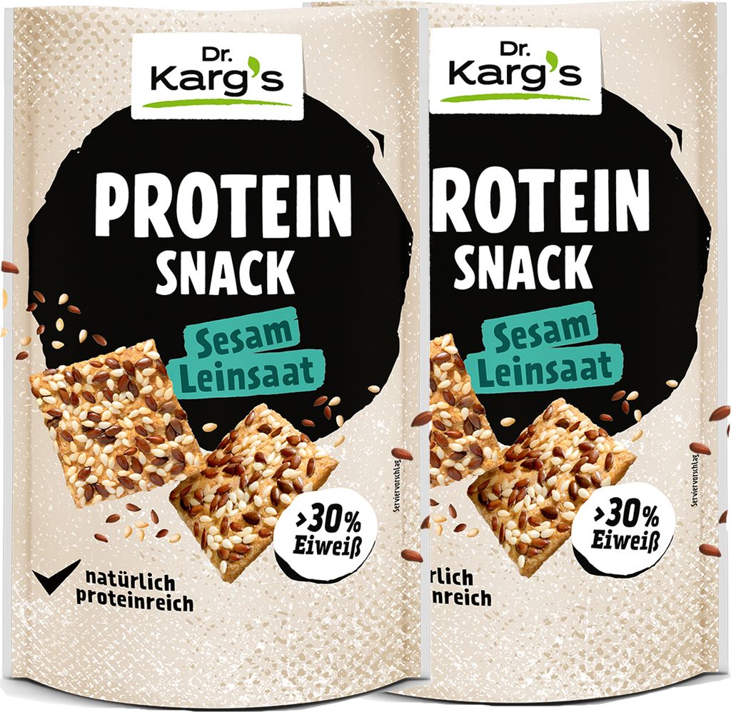 Dr. Kargs Protein Sesam knuspriger Leinsaat Snack 85g 2er Produktbild 