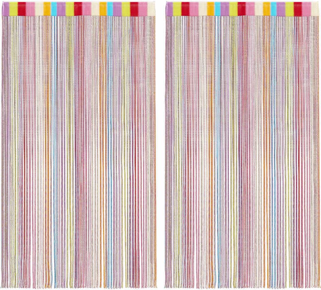 vidaXL Fadenvorhänge 2 Stk. Mehrfarbig 140x250 cm