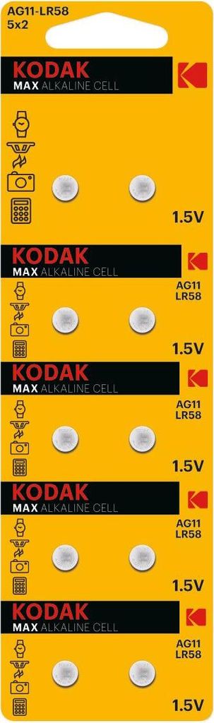 Kodak MAX AG11 / LR58 Alkaline Batterie (10er Pack Produktbild 