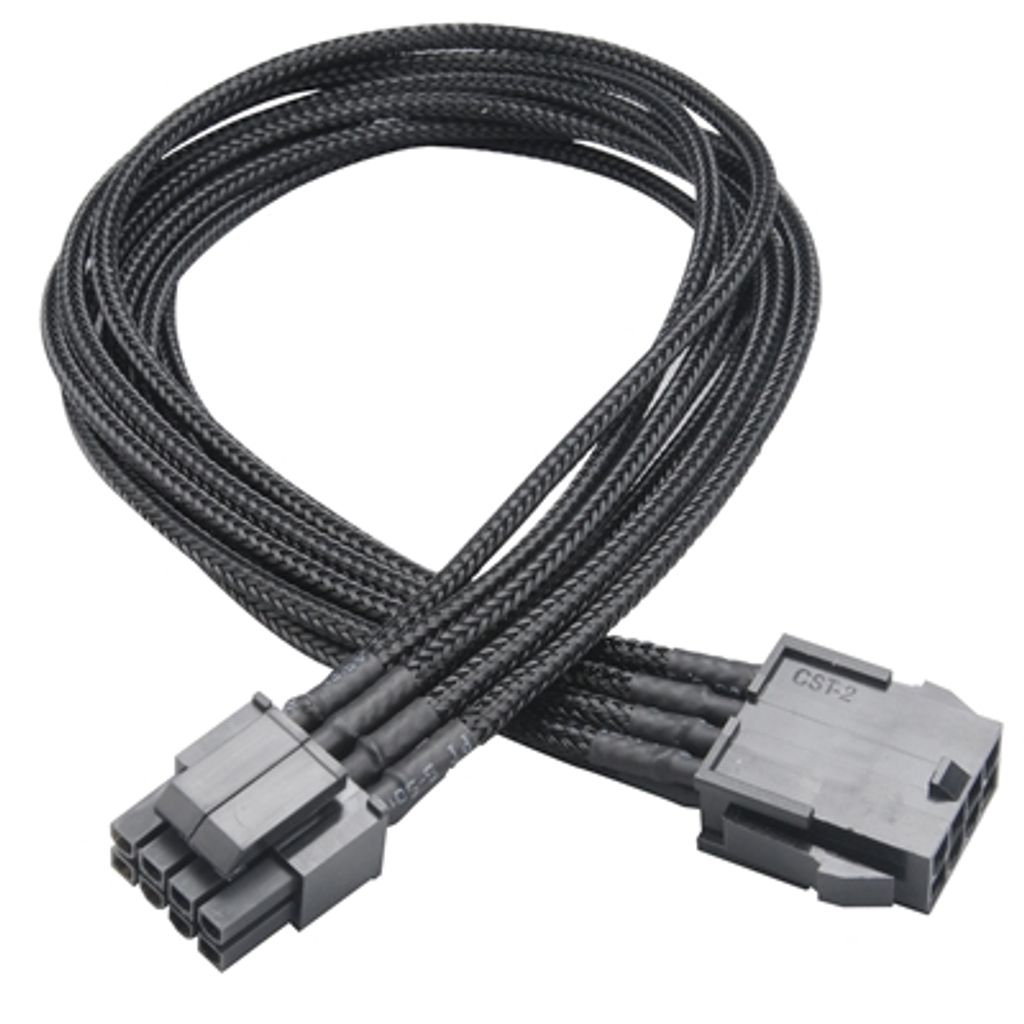 Akasa FLEXA P8 8-Pin ATX Netzteil (F) bis 8-Pol ATX Netzteil (m) 0,40m Schwarz Mesh Sleeved Retail Verpacktes internes Verlängerungskabel