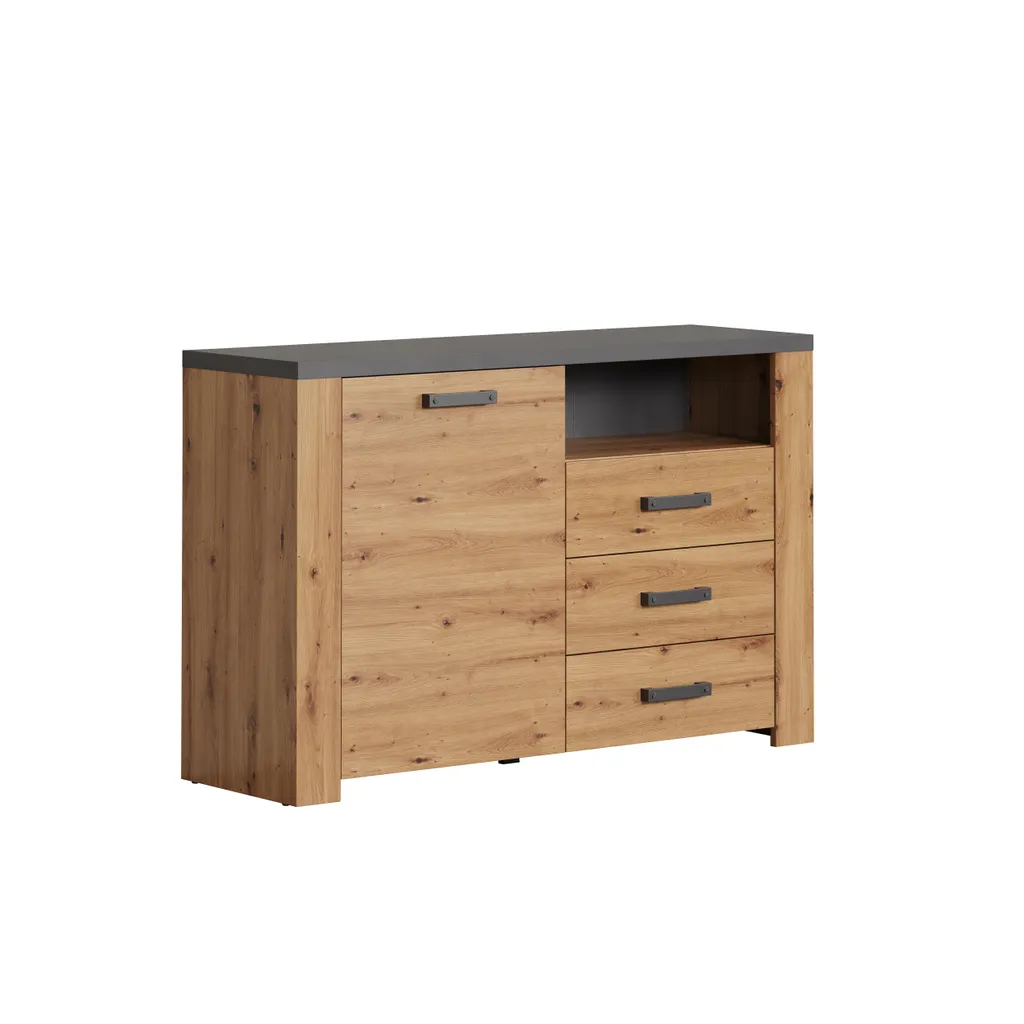 Buffet avec Finition ABS et Décor Chêne Artisan, Meuble Robuste Matera - 9