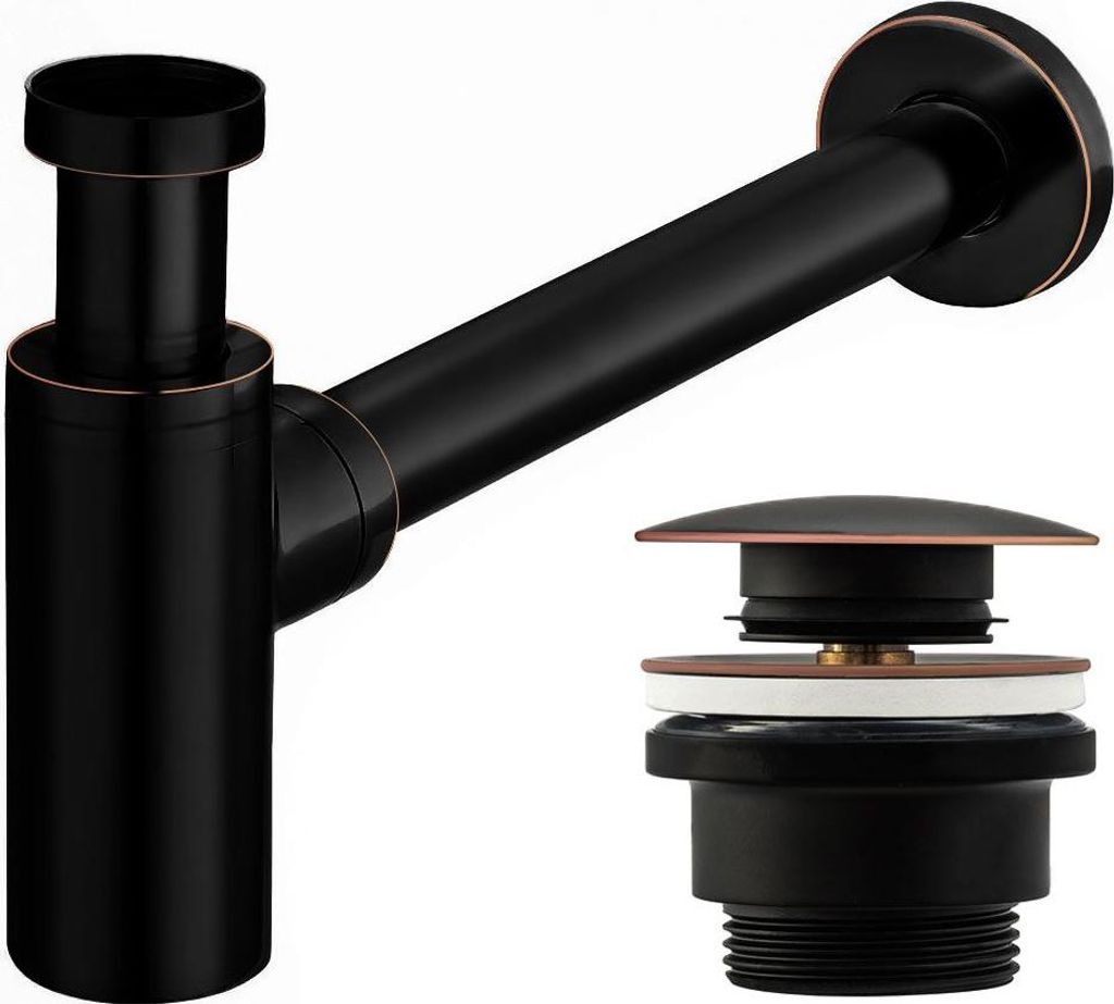 Rea Waschbecken-Siphon Klik-Klak Universal Black Old Produktbild 
