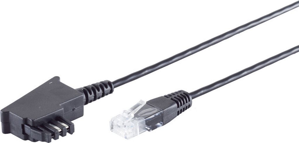 TAE-F Stecker auf RJ45 Stecker, VDSL Routerkabel, schwarz, 0,5m