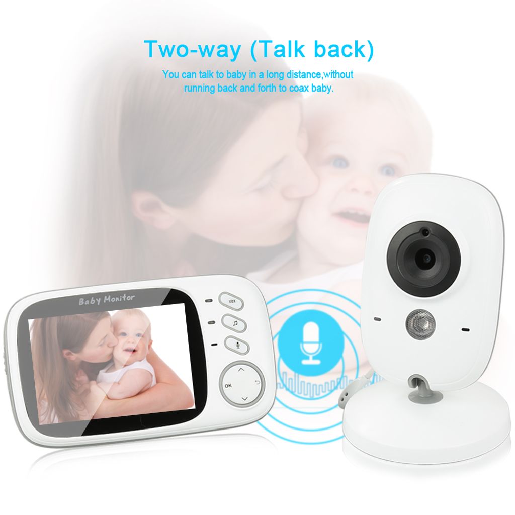 Wireless Babyphone mit Kamera Farbe Video 3.2'' Monitor Nachtsicht Babypflege 