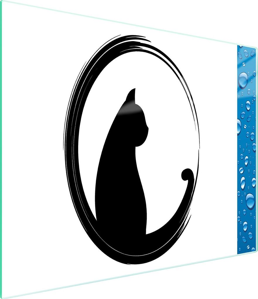 Glasschneidebrett 52x30 Katze