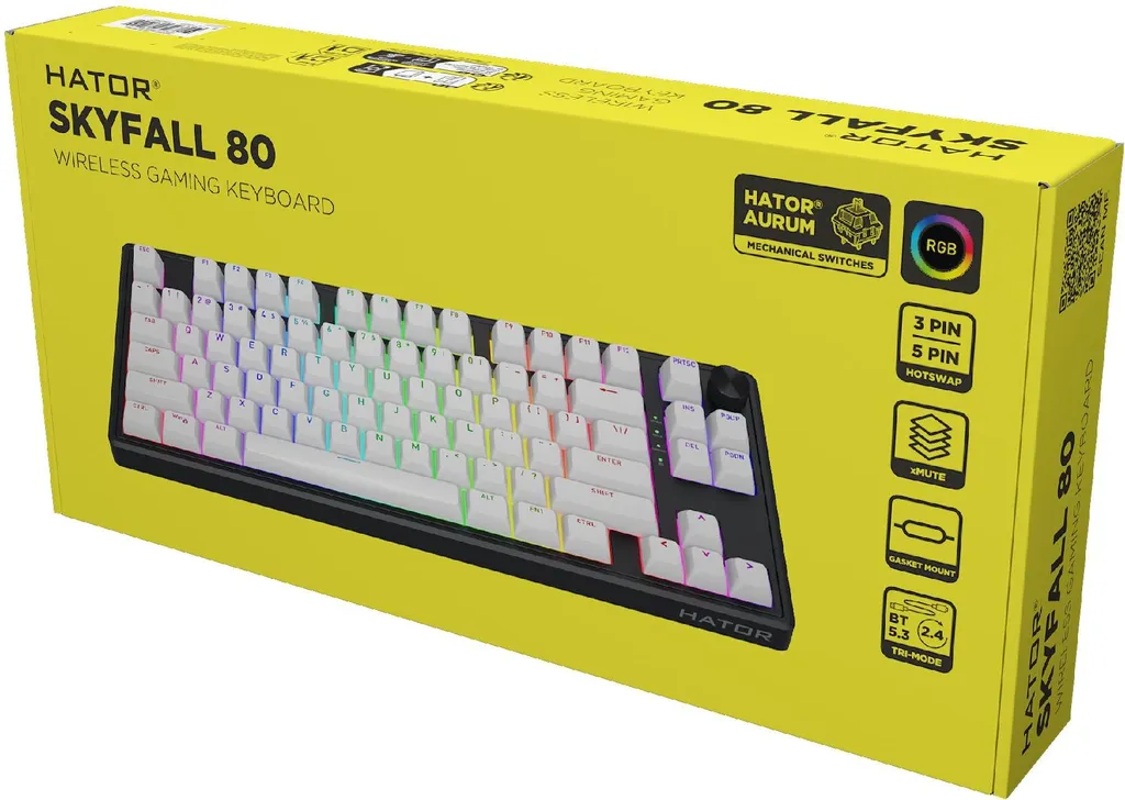 Clavier sans Fil HATOR Skyfall Wireless 80 pour Setup Gaming Épuré
