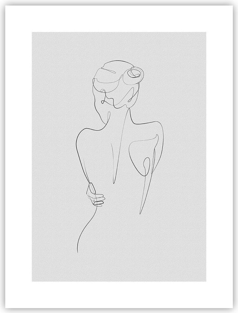 Poster - Poster ohne Rahmen - Körper Frau Zeichnung - 30x40 cm - Wand Bild - Wanddeko - Wandbilder - Kunstposter - Wandposter - Bilder - Kunstdruc...