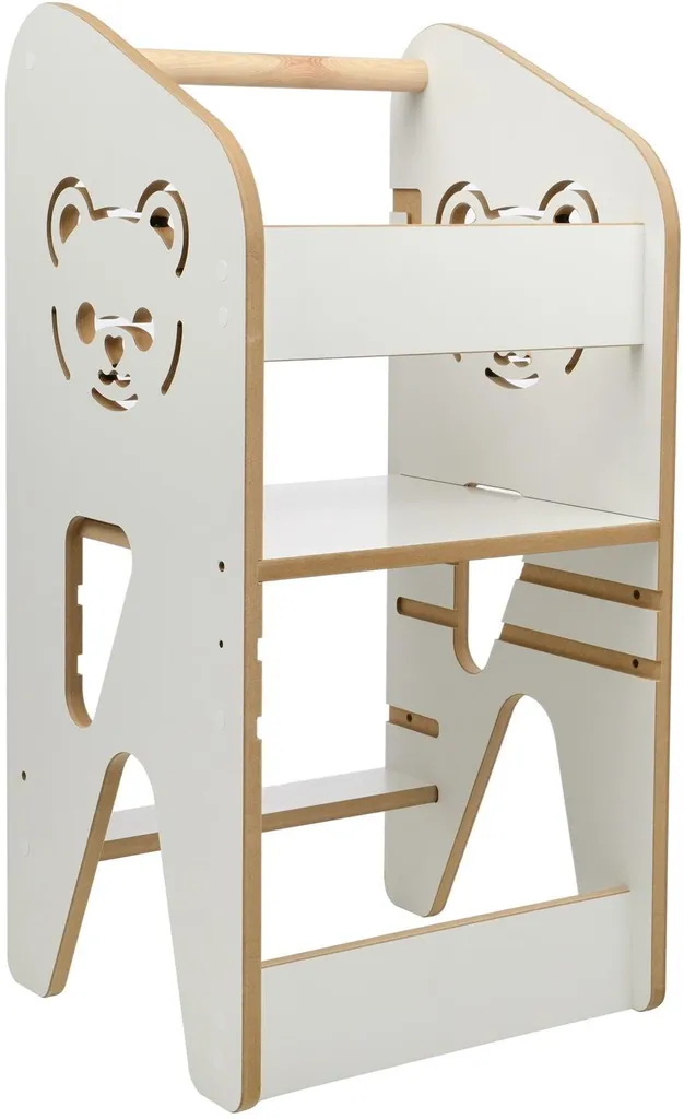 Torre Montessori Legno + Bianco: Il Trono per il Tuo Piccolo Chef
