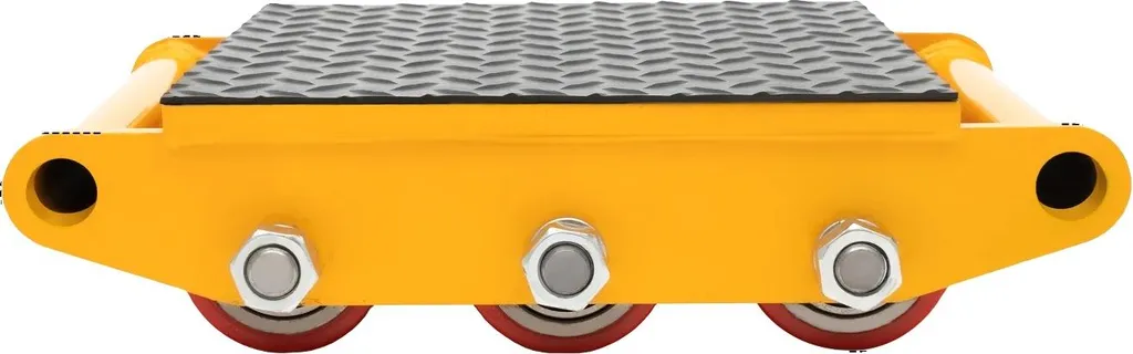 Cric mécanique robuste en acier allié avec roulettes PU jaune 2 tonnes