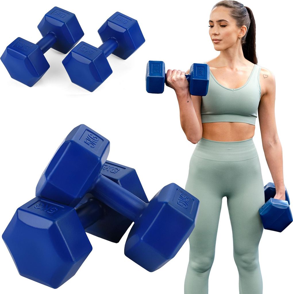 Gymtek Kurzhantel Set - 2x 5kg Hanteln - Hantel Set für Krafttraining, Fitness, Workout - Gymnastikhanteln für Home Gym