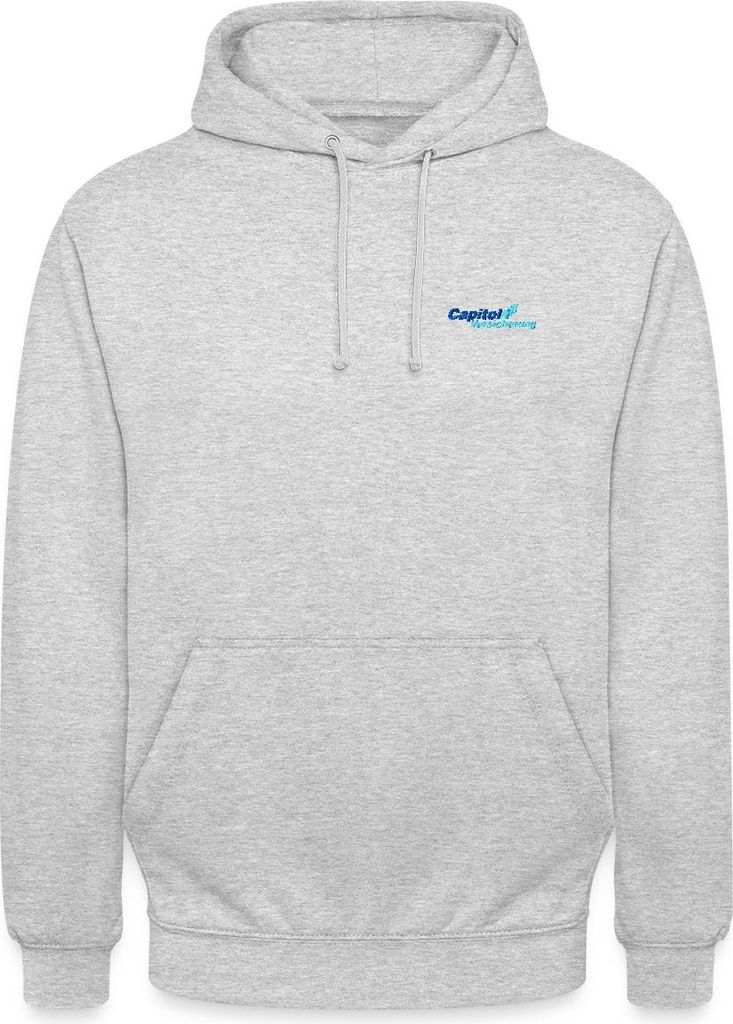 Spreadshirt Stromberg Gesticktes Logo Der Capitol Versicherung Uni Hoodie, S, Hellgrau meliert