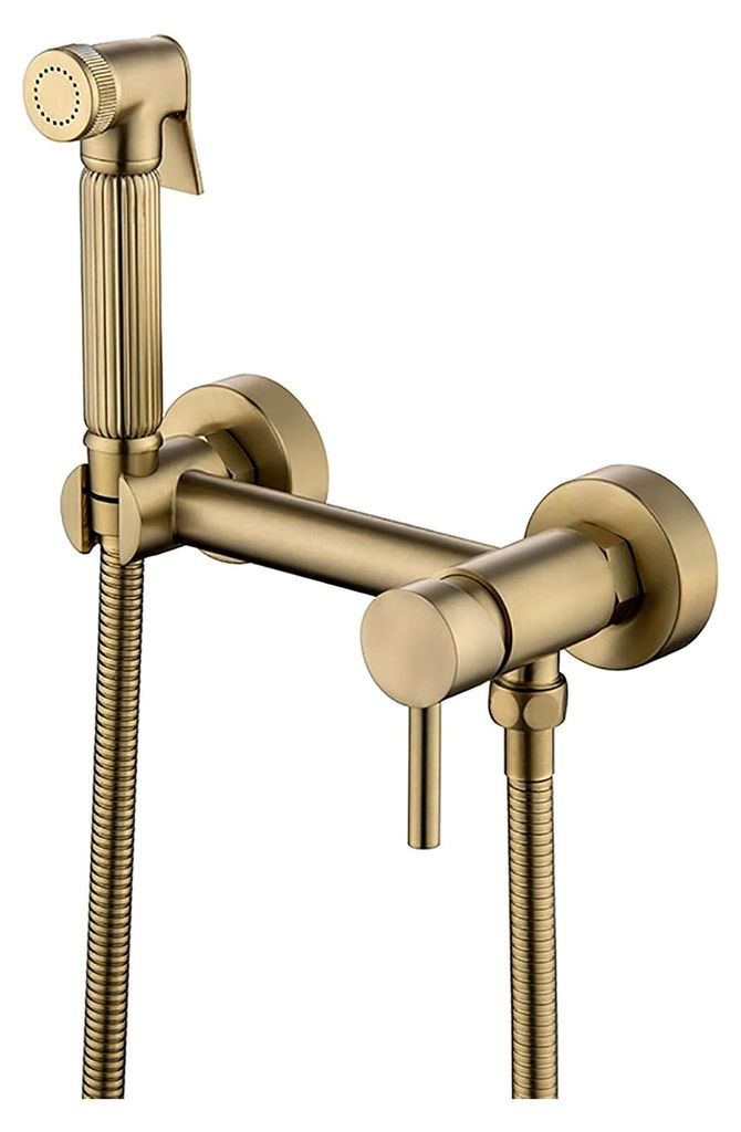 Hand-Bidet-Sprühgerät for Toilette Messing-Badezimmer-Windel-Sprühset mit kaltem und heißem Wasser, Wand-WC-Bidet-Sprühset for Damenhygiene, g...