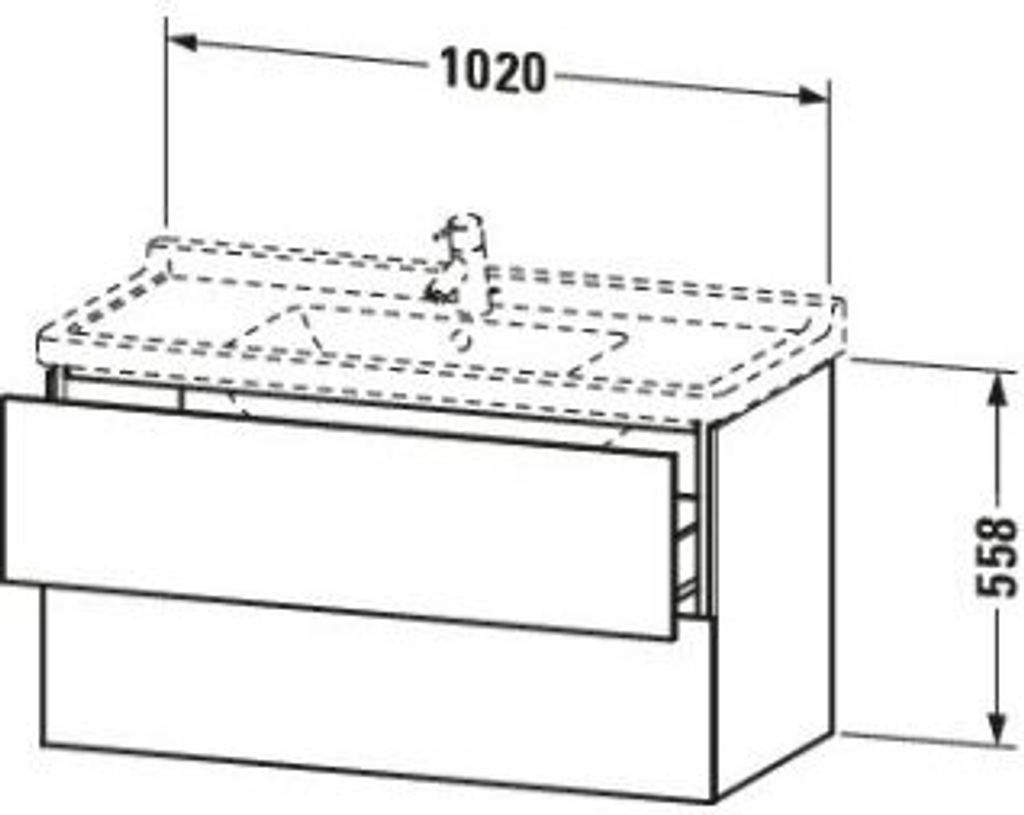 Duravit L-Cube Waschtischunterbau wandhängend, 2 Schubkästen, 1020x558x469mm, LC626605555