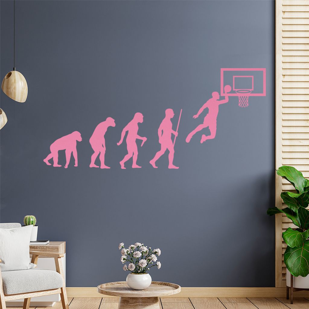 Basketball Spiel Evolution Wandtattoo Wandaufkleber Wall Sticker - Dekoration, Küche, Wohnzimmer, Schlafzimmer, Badezimmer